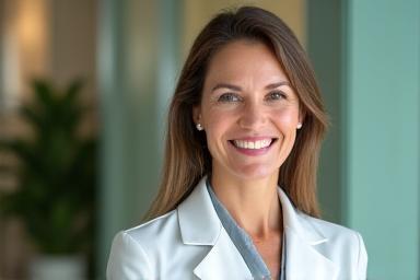 Portret Dr. Elena Marin, expertă în nutriție.